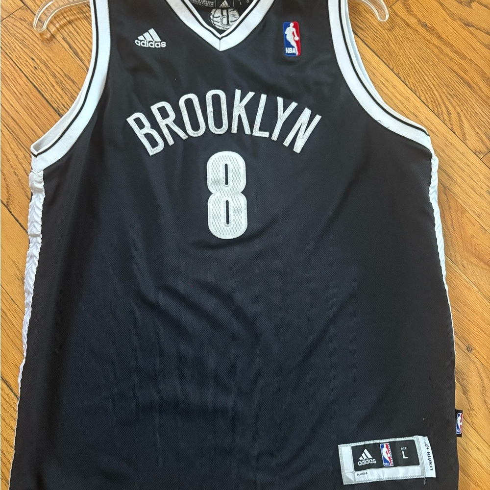 Adidas Black Kids Brooklyn Jersey with White Trim Size Large